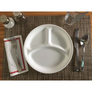 Winter Frost Divided Dish Set of 6 10.  25 in.  Tempered Glass Dishwasher Safe 2
