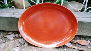 Vtg Mid Century Modern Russel Wright Iroquois Casual Brick Red 14 " Oval Platter