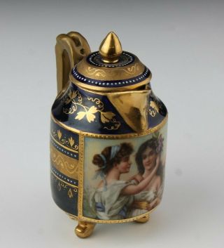 Antique Royal Vienna Style Ornate Gold Gilt Hp Portrait Creamer Porcelain Nr Lma