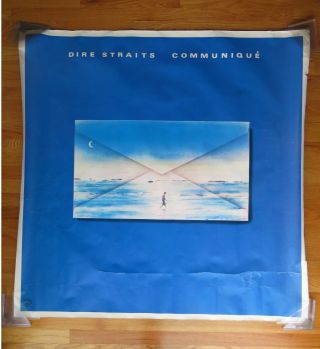 Vintage 1979 Dire Straits " Communique " 48 In.  X 48 In.  Poster Mark Knopfler
