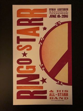 Ringo Starr Ryman Auditorium Hatch Show Print 6/18/16