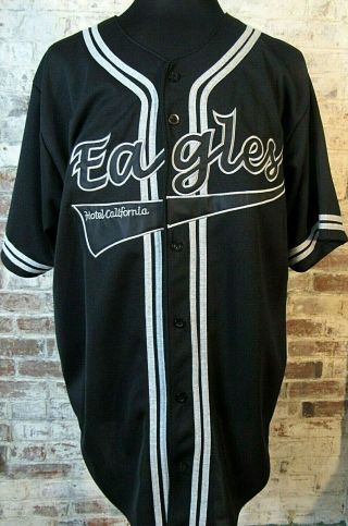 Eagles Hotel California Tour Baseball Jersey Button Down Shirt Xl Black 2003