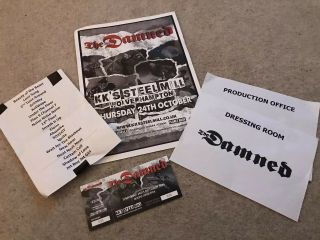 The Damned Rare Uk Tour Concert Memorabilia 2019 Setlist Poster Punk 70s