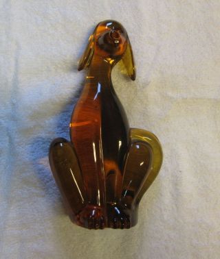 Viking Glass Amber 8 Inch Dog