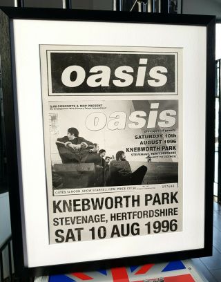 Oasis - Knebworth Print Luxury Framed - Certificate - - Rare - Liam Gallagher - Large