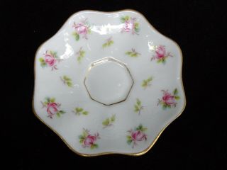 CAC / LENOX / AMERICAN BELLEEK MINIATURE CUP AND SAUCER W/ PINK ROSES & SPRIGS 4