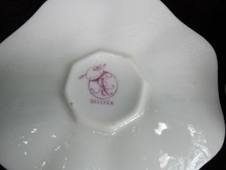 CAC / LENOX / AMERICAN BELLEEK MINIATURE CUP AND SAUCER W/ PINK ROSES & SPRIGS 6