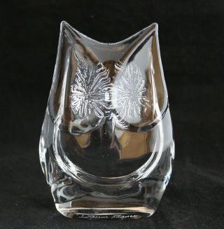 Daum France Crystal Owl Art Glass Paperweight Figurine Statue Modern Art
