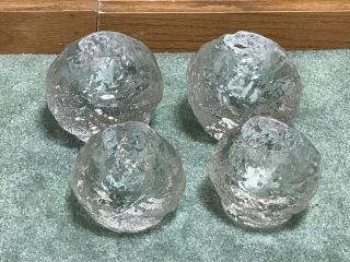 2 Large And 2 Regular Kosta Boda Snowball Votive Candle Holders Heavy