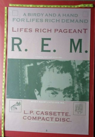 R.  E.  M.  Poster,  24x36 ",  Very Rare,  Record Company Promo,  Lifes Rich Pageant