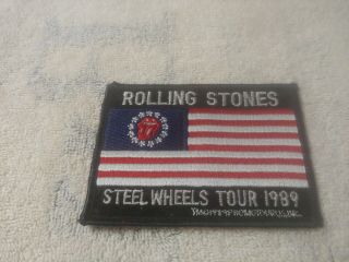 " Rare " 1989 Rolling Stones Steel Wheels Tour Souvenir Patch Vintage Evc