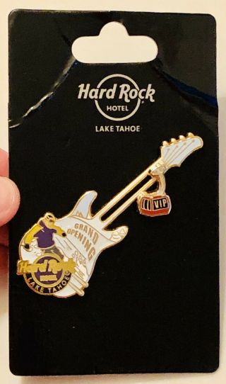 Hard Rock Cafe Pin Lake Tahoe Grand Opening Vip Guitar W Sliding Vip Gondola