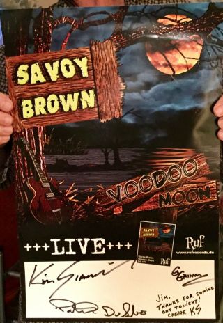Autographed Savoy Brown (voodoo Moon) Live Concert Poster 17” X 11”