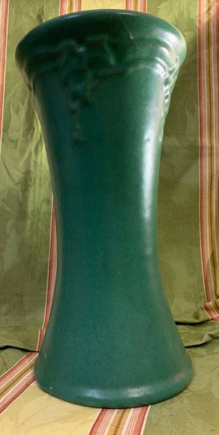 ? Zanesville ? Arts & Crafts Mission Dark Green Vase 3