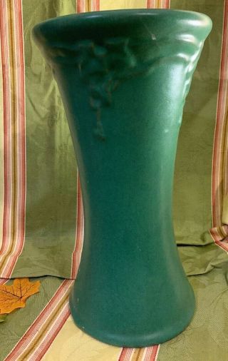 ? Zanesville ? Arts & Crafts Mission Dark Green Vase 4