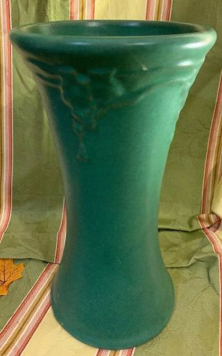? Zanesville ? Arts & Crafts Mission Dark Green Vase 5