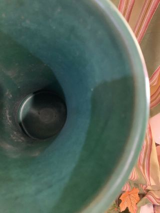 ? Zanesville ? Arts & Crafts Mission Dark Green Vase 7