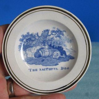 Historical Staffordshire Transferware - The Faithful Dog - Cup Plate