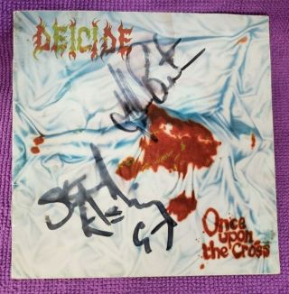 Signed Deicide " Once Upon The Cross " Cd Liner Notes Autographed