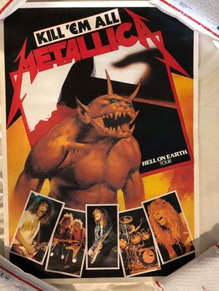 Metallica,  Kill ‘em All,  Hell On Earth Tour,  Poster,  Vintage,  Circa 1983,