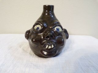 1995 Grace Nell Hewell 5 1/2 " Ugly Face Jug Georgia Southern Folk Art Pottery