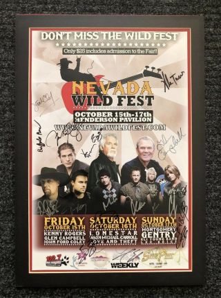 Signed Kenny Rogers,  Glen Campbell,  Montgomery Gentry & Many More Concert Poster