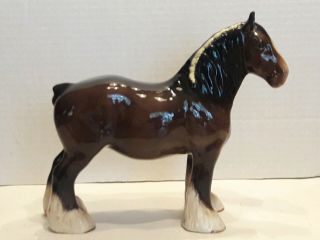 Beswick Porcelain Shire Mare Horse Brown 818 Figurine Made England