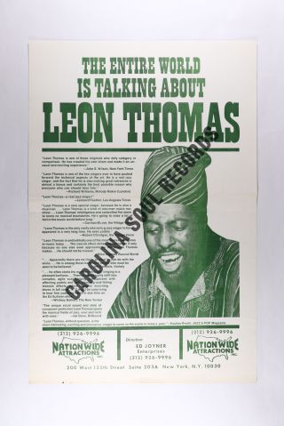 Leon Thomas - 10x16 Promo Poster - 1960s St.  Louis,  Il Soul Jazz