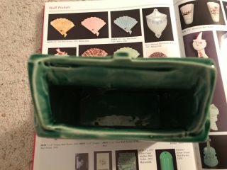 Vintage McCoy green wall pocket in letter mailbox design 6