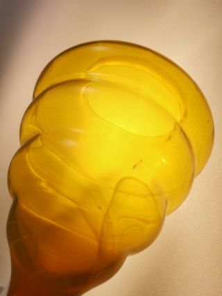 Yellow swirl Empoli Art Glass Jar Bon Bon Sweets Apothecary Italian Vintage MCM 2
