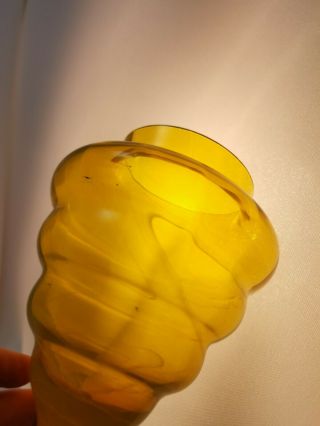 Yellow swirl Empoli Art Glass Jar Bon Bon Sweets Apothecary Italian Vintage MCM 5