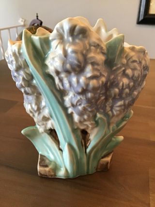 Mccoy Blue Hyacinth Vase Measuring 8 1/4 Inches Tall