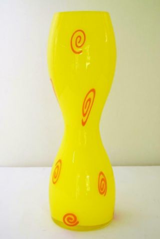Barovier & Toso Bohemian Art Glass Hand Blown B.  A.  G Hour Glass Vase Signed Malik