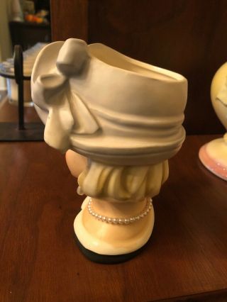 Vintage 5 1/2” Lady Head Vase Parma 220 With Foil Label 7