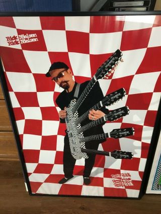 Rick Nielsen Trick Hamer 5 Neck Checkerboard Guitar Poster 1997 Rare Ex Cn