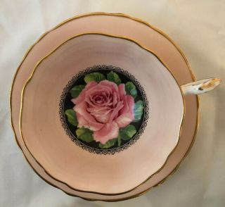 Vintage Paragon Pink Cabbage Rose Teacup & Saucer Double Warrant