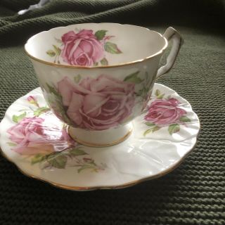 Aynsley Cabbage Rose Cup And Saucer