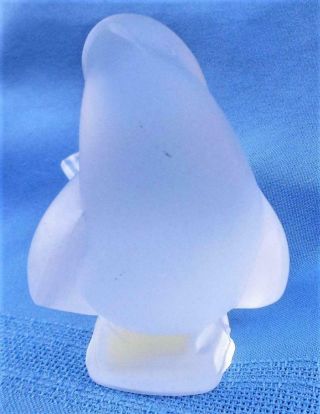 Lalique France Vintage Frosted Crystal Sparrow Head Up Bird Figurine Paper Label 4