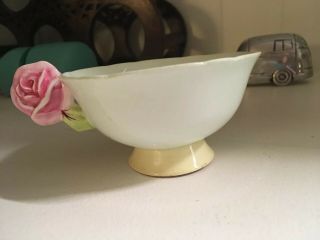 Vintage Paragon Rose Handle Tea Cup Only Bone China Green Pale Yellow Base