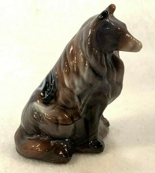 Mosser Purple Swirl Slag Glass Collie / Sheltie Dog Figurine Paperweight