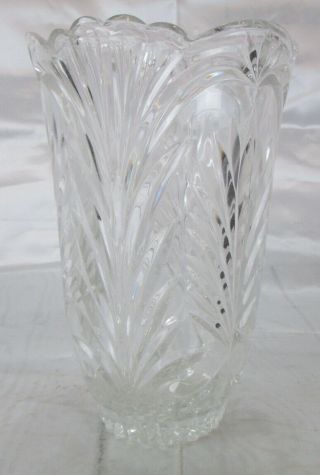 8.  75 " Hand Cut 24 Heavy Lead Crystal Vase Made In Poland - Vguc