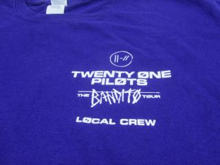Twenty One Pilots Local Crew Bandito Tour T - Shirt Purple Xl Loaders Band