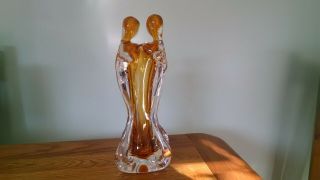 Murano Art Glass Lovers Sculpture Figurine Bud Vase