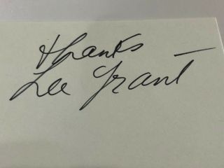 Lee Grant Is An American Actress And Film Director Hand Signed Index Card