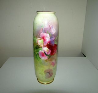 Antique Royal Doulton England Flowers Hand Painted Vase Signed