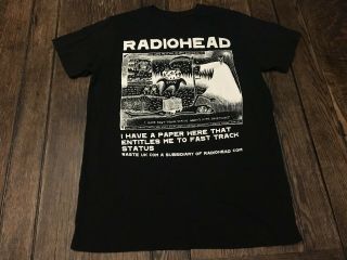 Radiohead Men Xl Black Shirt W.  A.  S.  T.  E.  Rare Vintage 2000 Yorke Ice Caps Melting