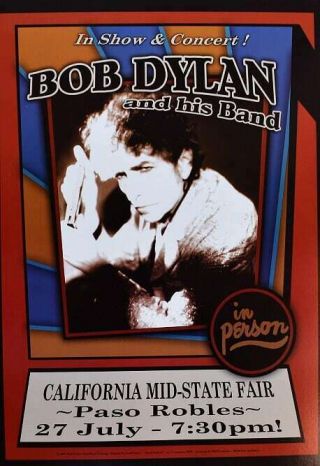 Bob Dylan Concert Poster Paso Robles 2007