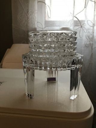 Marquis By Waterford Diamond Set Of 6 Crystal Coasters W/ Holder