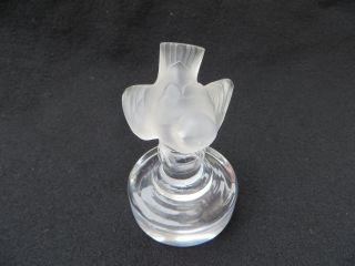 Lalique France Dove Bird Figure Sculpture French Art Glass Crystal Paperweight