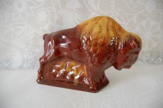 Blue Mountain Pottery Bison Buffalo Bull Canadian Collectible Rustic Home Decor